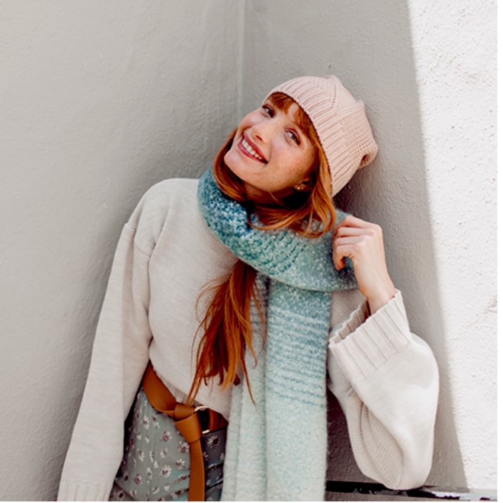Mer Sea Aqua Ombré Blanket Scarf